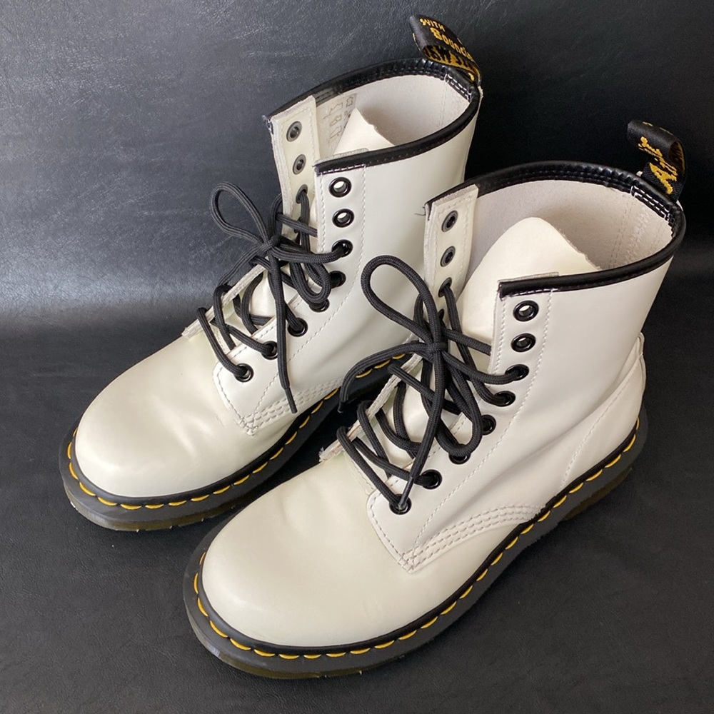 Dr. Martens White Leather Boots - Picture 7 of 8